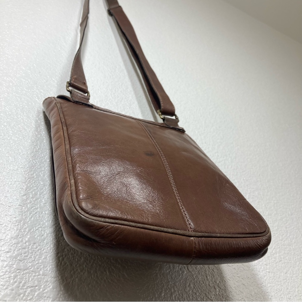 VELEZ Leather Colombia Messenger crossbody Bag Vintage Brown 8x10" - Picture 11 of 16